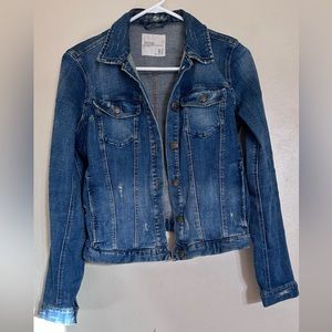 Zara Trafaluc Distressed Denim Jacket